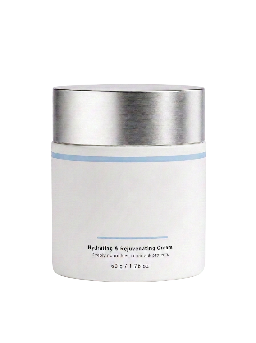 Skin and hair cream jar in brand colors